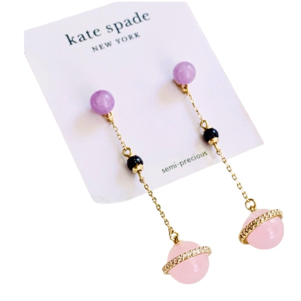 Kate Spade New York On The Rocks Linear Earrings Pink Multi Semi-Precious Stones